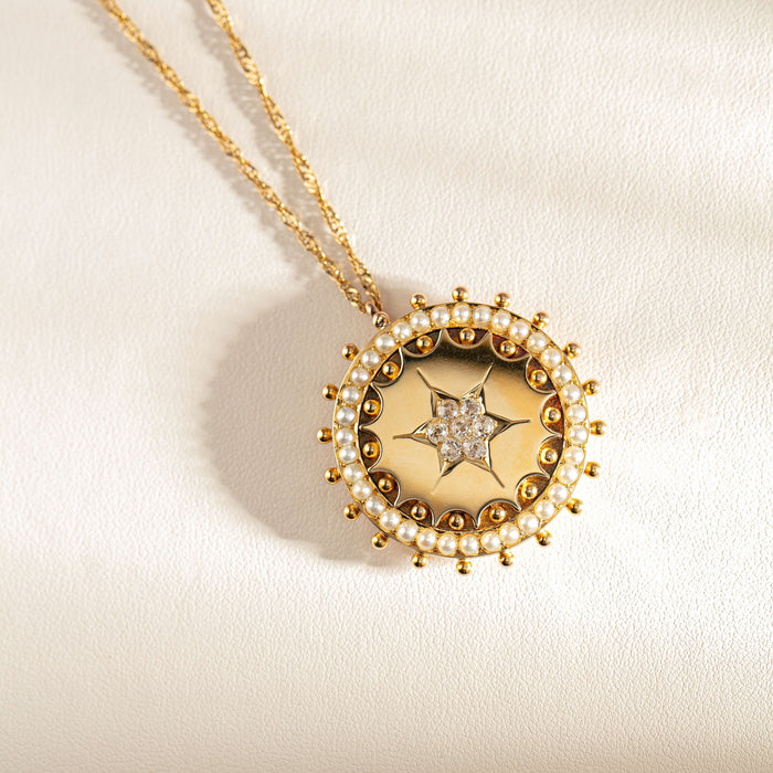 Vintage Evolved Pearl & Diamond Pendant