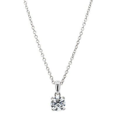 18ct White Gold .50ct Diamond Blossom Pendant-Necklace-Walker & Hall