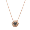 18ct Rose Gold .92ct Black Diamond Halo Pendant-Necklace-Walker & Hall