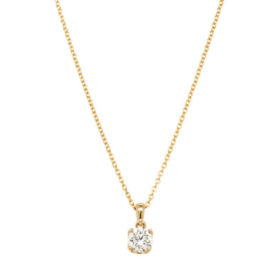 18ct Yellow Gold .50ct Diamond Blossom Pendant-Necklace-Walker & Hall