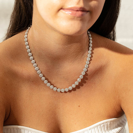 18ct White Gold 12.01ct Diamond Isla Necklace-Necklace-Walker & Hall