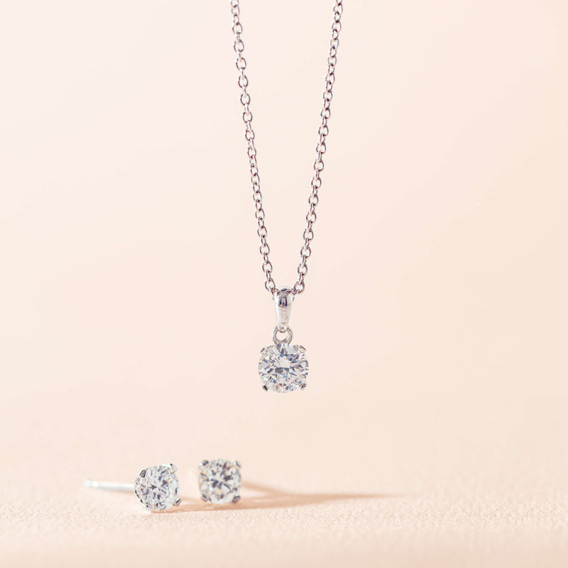 18ct White Gold .80ct Diamond Blossom Stud Earrings-Earrings-Walker & Hall
