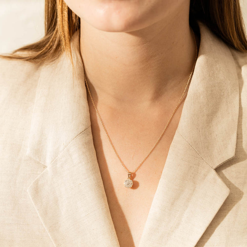 Deja Vu 16ct Rose Gold .56ct Diamond Pendant-Necklace-Walker & Hall