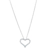 18ct White Gold Diamond Heart Pendant-Necklace-Walker & Hall