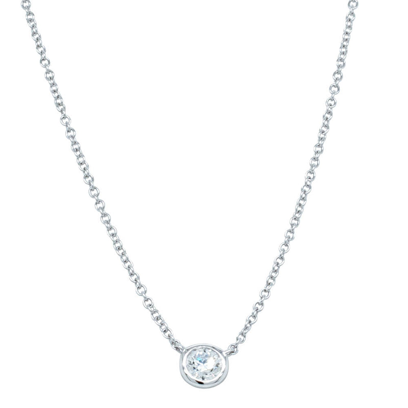 18ct White Gold .30ct Diamond Natalia Pendant-Necklace-Walker & Hall
