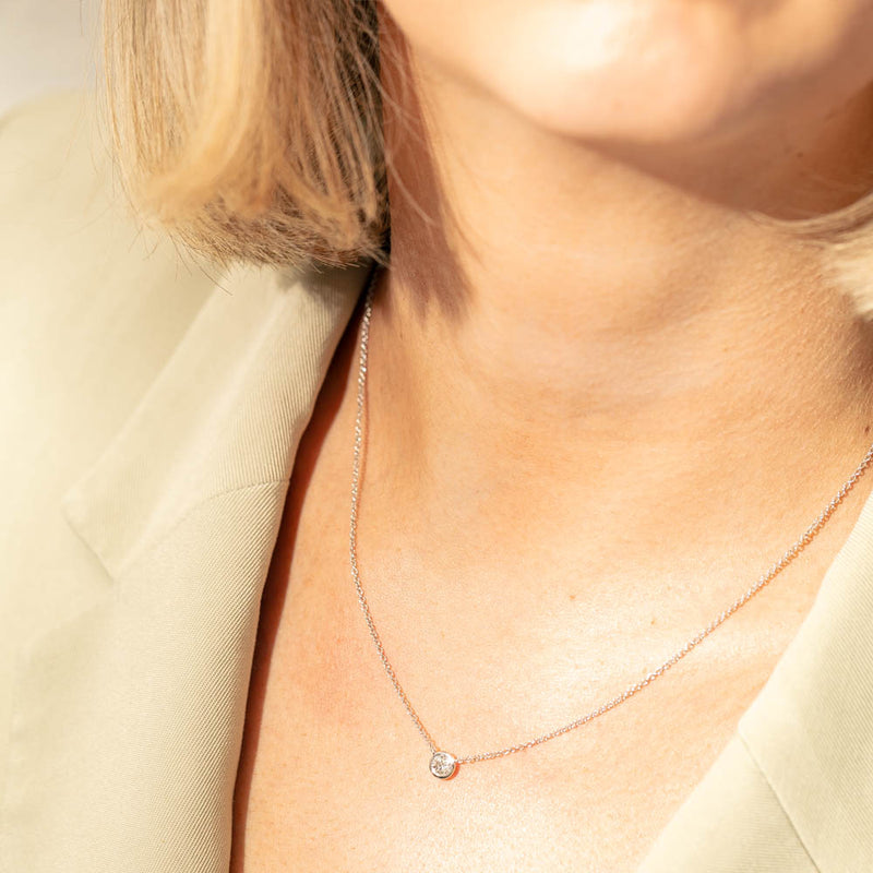 18ct White Gold .30ct Diamond Natalia Pendant-Necklace-Walker & Hall