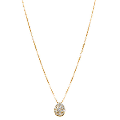 9ct Yellow Gold Diamond Pear Saturn Pendant-Necklace-Walker & Hall