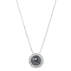18ct White Gold 1.67ct Black Diamond Halo Pendant-Necklace-Walker & Hall