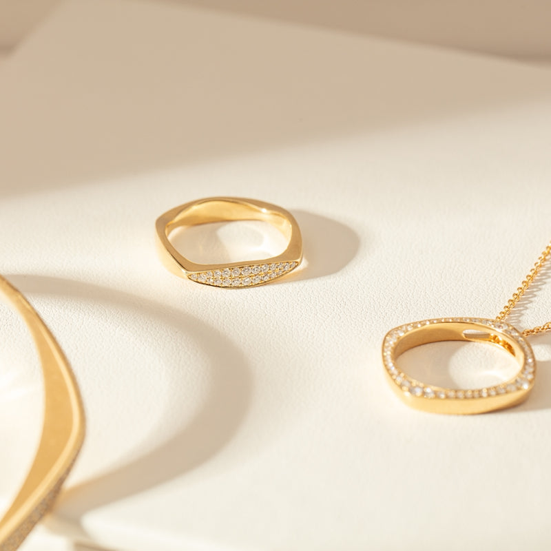 18ct Yellow Gold Diamond EOS Ring-Ring-Walker & Hall