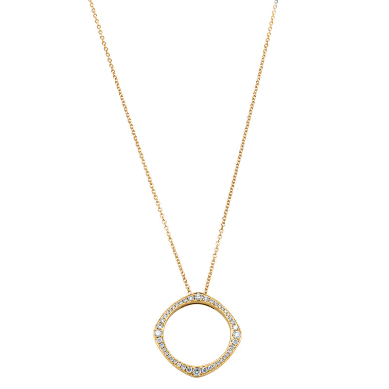 18ct Yellow Gold Diamond Eos Pendant-Necklace-Walker & Hall