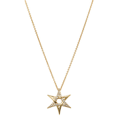 18ct Yellow Gold Astra Star Necklace-Necklace-Walker & Hall
