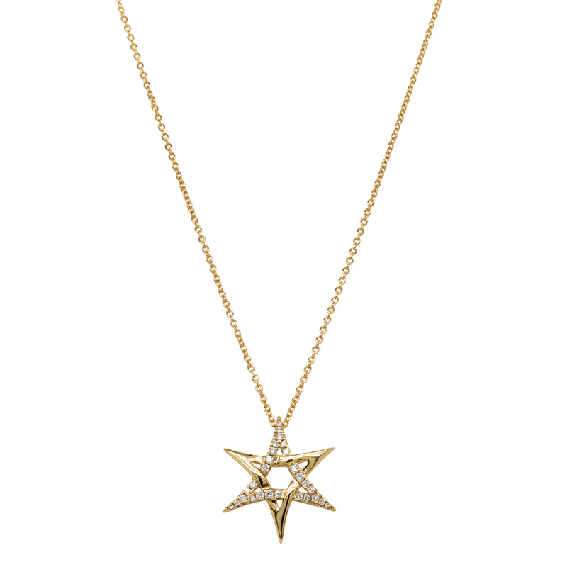 18ct Yellow Gold Astra Star Necklace-Necklace-Walker & Hall