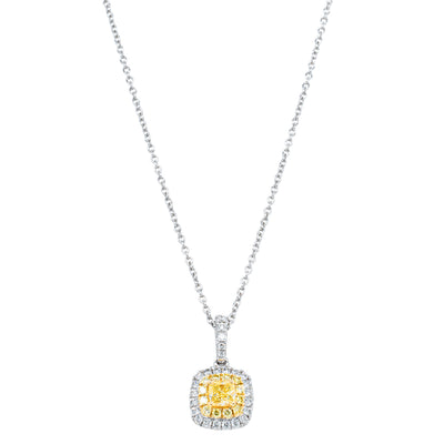 18ct White Gold Yellow Diamond Necklace-Necklace-Walker & Hall