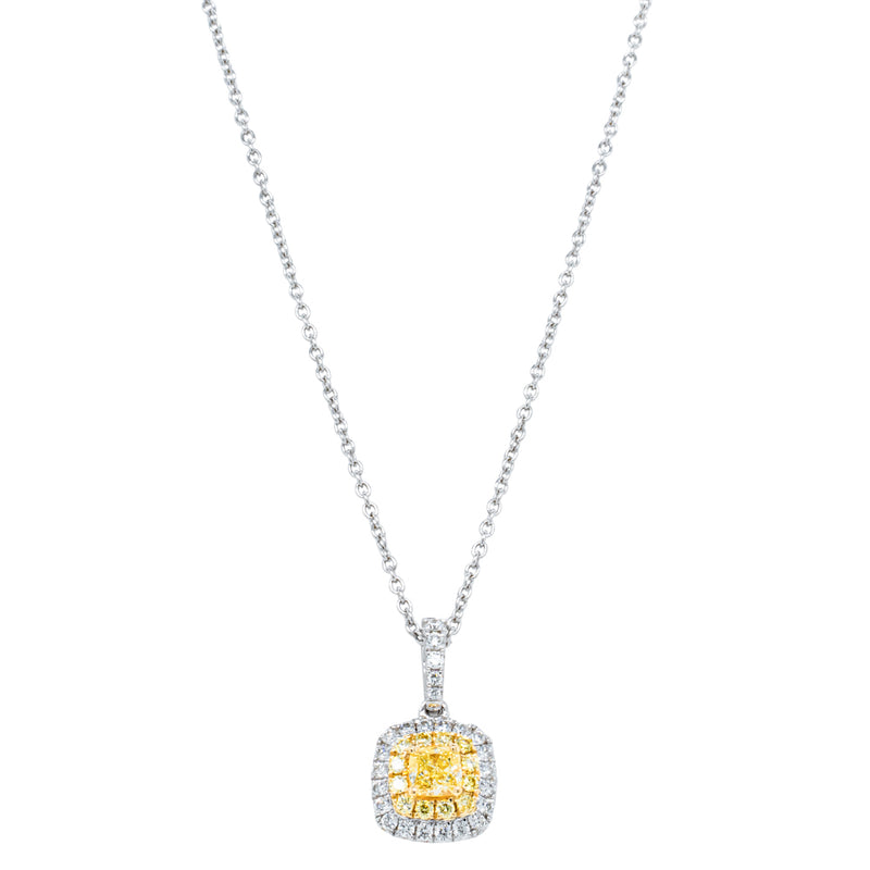 18ct White Gold Yellow Diamond Necklace-Necklace-Walker & Hall