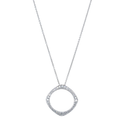 18ct White Gold Diamond Eos Pendant-Necklace-Walker & Hall