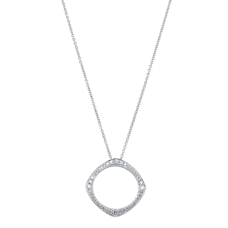 18ct White Gold Diamond Eos Pendant-Necklace-Walker & Hall