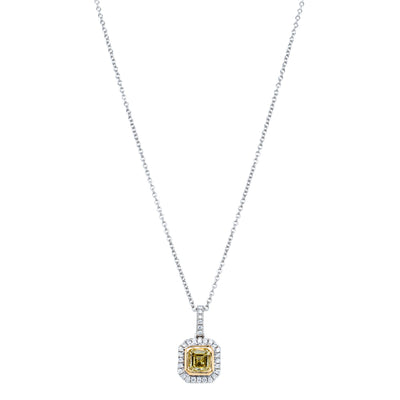 18ct White Gold 1.20ct Yellow Diamond Isla Pendant-Necklace-Walker & Hall