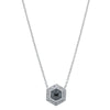 18ct White Gold .94ct Black Diamond Halo Pendant-Necklace-Walker & Hall