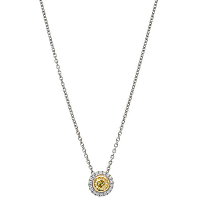 18ct White Gold .25ct Yellow Diamond Isla Pendant-Necklace-Walker & Hall