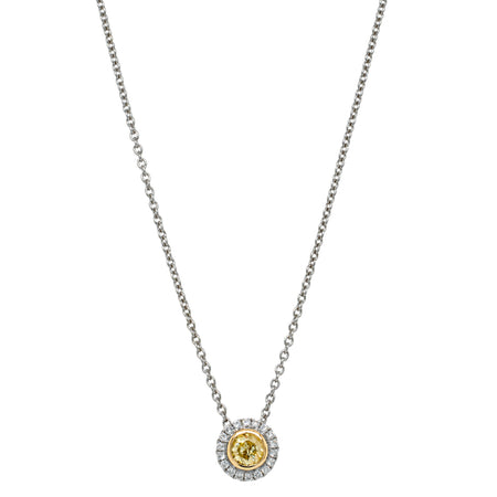 18ct White Gold .25ct Yellow Diamond Isla Pendant-Necklace-Walker & Hall