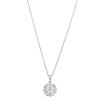18ct White Gold 2.00ct Diamond Lotus Pendant-Necklace-Walker & Hall