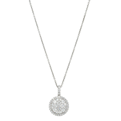 Deja Vu 18ct White Gold 1.34ct Diamond Cluster Pendant-Necklace-Walker & Hall