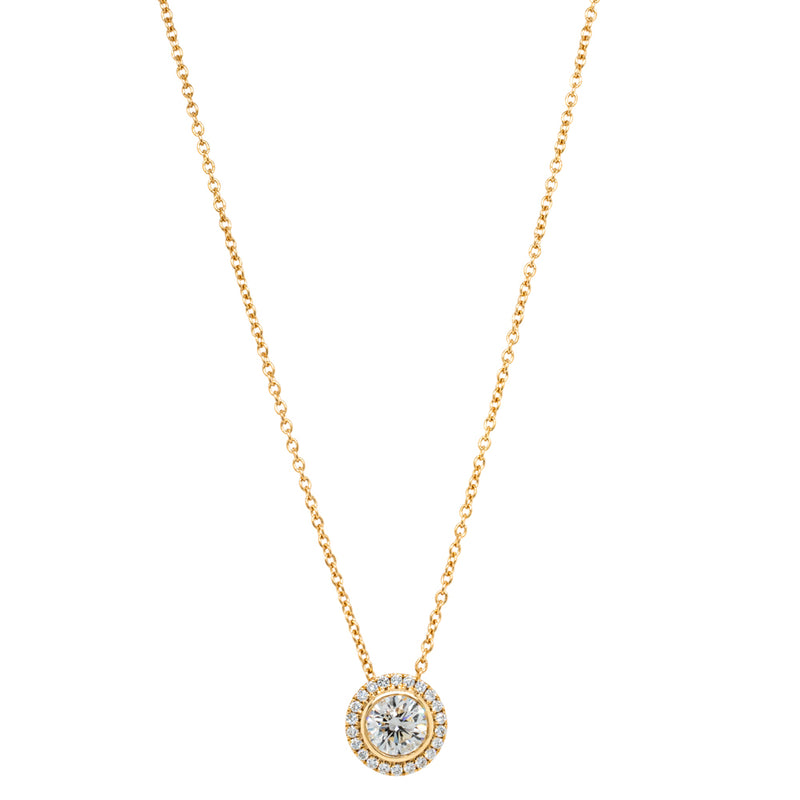 18ct Yellow Gold .67ct Reclaimed Diamond Isla Pendant-Necklace-Walker & Hall