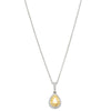 18ct White & Yellow Gold .29ct Yellow Diamond Pendant-Necklace-Walker & Hall