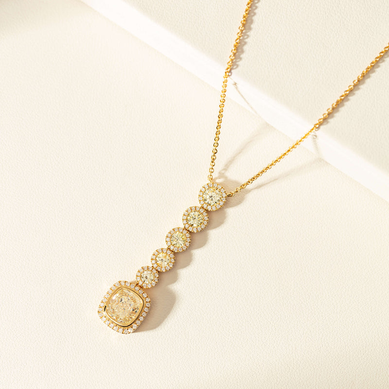 18ct Yellow Gold 3.92ct Yellow Diamond Isla Pendant-Necklace-Walker & Hall