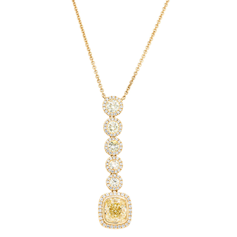 18ct Yellow Gold 3.92ct Yellow Diamond Isla Pendant-Necklace-Walker & Hall