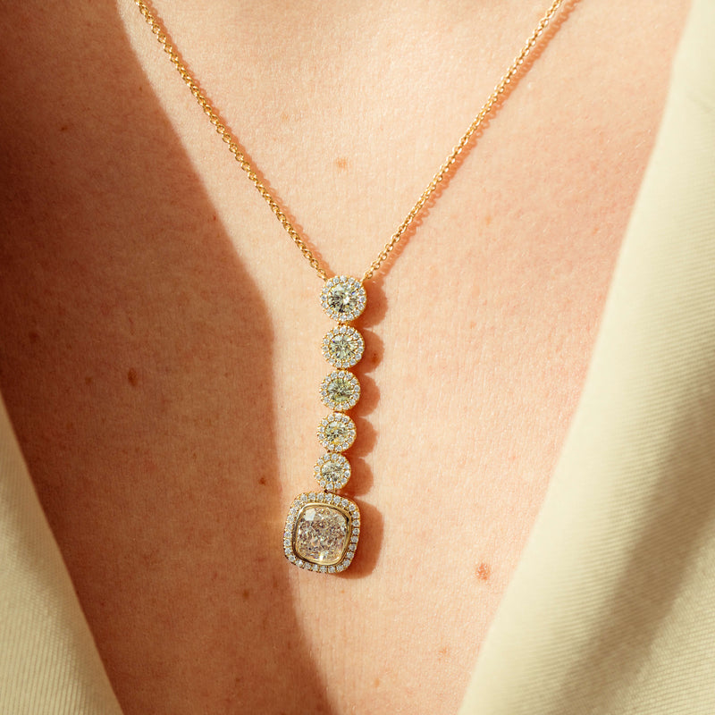 18ct Yellow Gold 3.92ct Yellow Diamond Isla Pendant-Necklace-Walker & Hall