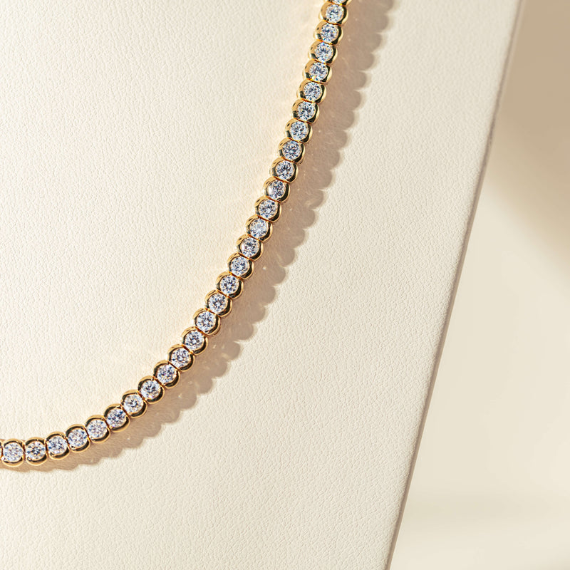 18ct Yellow Gold Diamond Embrace Necklace-Necklace-Walker & Hall