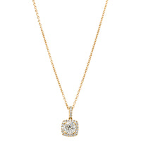 18ct Yellow Gold .68ct Reclaimed Diamond Peony Pendant-Necklace-Walker & Hall