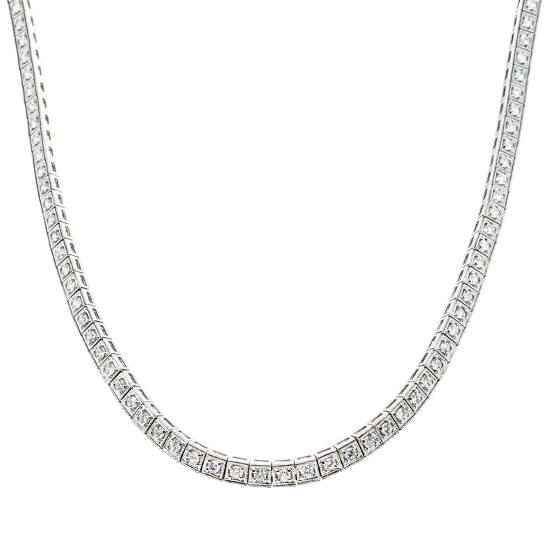 Deja Vu 18ct White Gold 3.68ct Diamond Necklace-Necklace-Walker & Hall