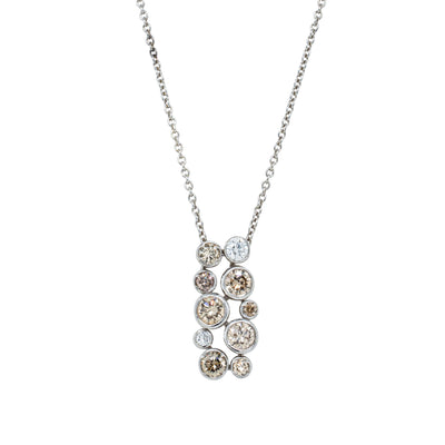 Deja Vu Platinum 1.10ct Diamond Cluster Pendant-Necklace-Walker & Hall