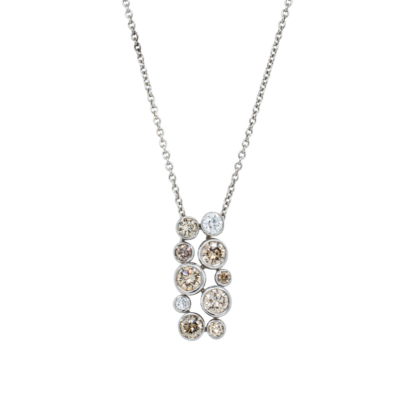 Deja Vu Platinum 1.10ct Diamond Cluster Pendant-Necklace-Walker & Hall
