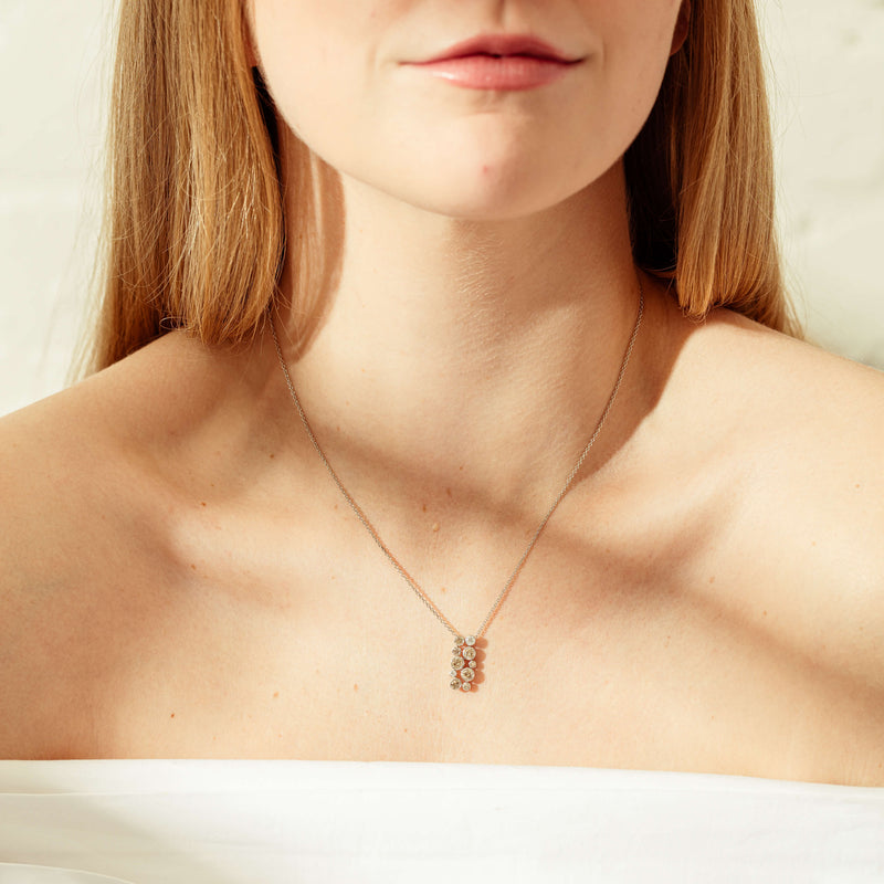 Deja Vu Platinum 1.10ct Diamond Cluster Pendant-Necklace-Walker & Hall