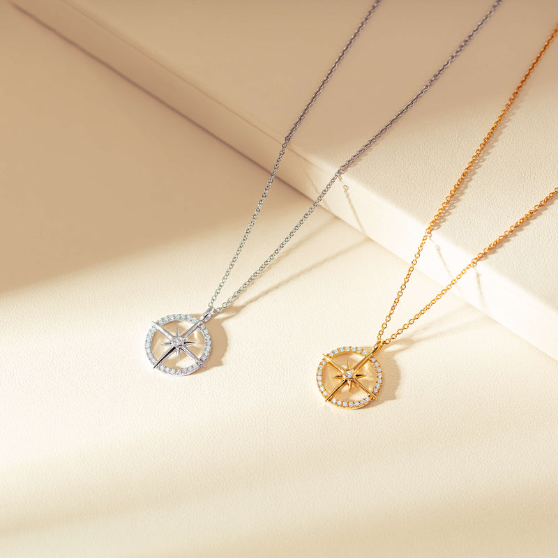 18ct Yellow Gold Polaris Star Necklace-Necklace-Walker & Hall
