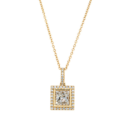 18ct Yellow Gold 1.52ct Reclaimed Diamond Pendant-Necklace-Walker & Hall