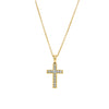 18ct Yellow Gold .26ct Diamond Cross Pendant-Necklace-Walker & Hall