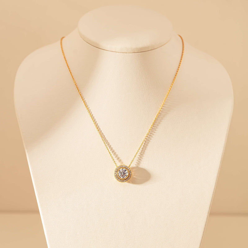 18ct Yellow Gold 1.50ct Diamond Isla Pendant-Necklace-Walker & Hall
