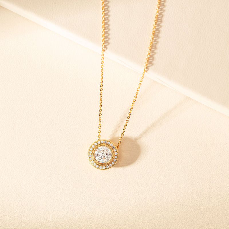 18ct Yellow Gold 1.50ct Diamond Isla Pendant-Necklace-Walker & Hall