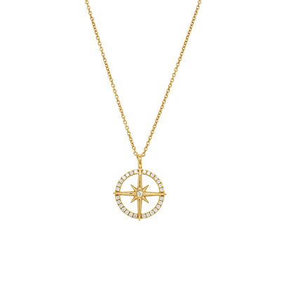 18ct Yellow Gold Polaris Star Necklace-Necklace-Walker & Hall