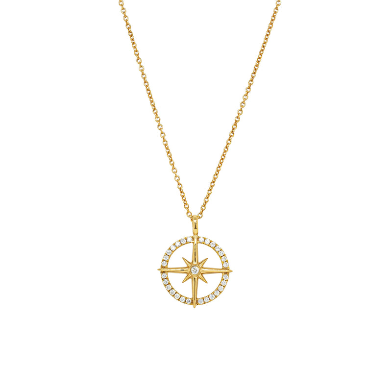 18ct Yellow Gold Polaris Star Necklace-Necklace-Walker & Hall