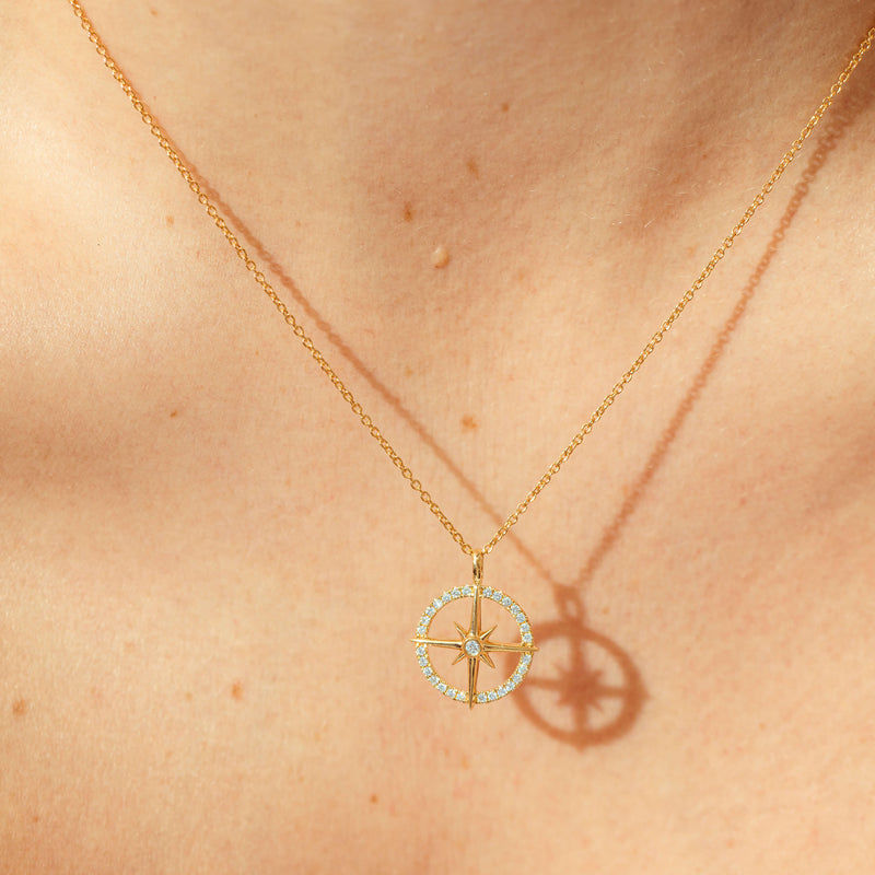 18ct Yellow Gold Polaris Star Necklace-Necklace-Walker & Hall