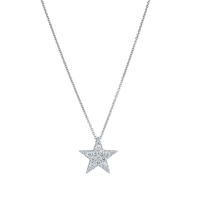 18ct White Gold .64ct Diamond Star Pendant-Necklace-Walker & Hall