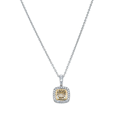 18ct White Gold 1.15ct Yellow Diamond Isla Pendant-Necklace-Walker & Hall