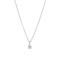 18ct White Gold .61ct Reclaimed Diamond Lily Pendant-Necklace-Walker & Hall