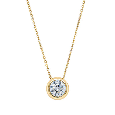 18ct Yellow Gold 1.50ct Reclaimed Diamond Pendant-Necklace-Walker & Hall