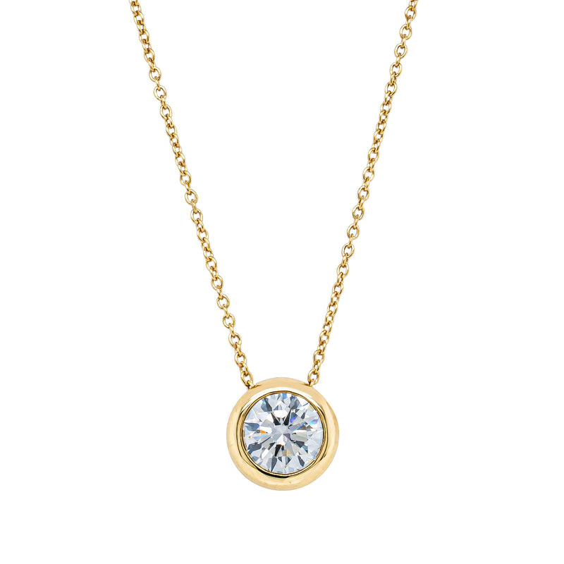 18ct Yellow Gold 1.50ct Reclaimed Diamond Pendant-Necklace-Walker & Hall